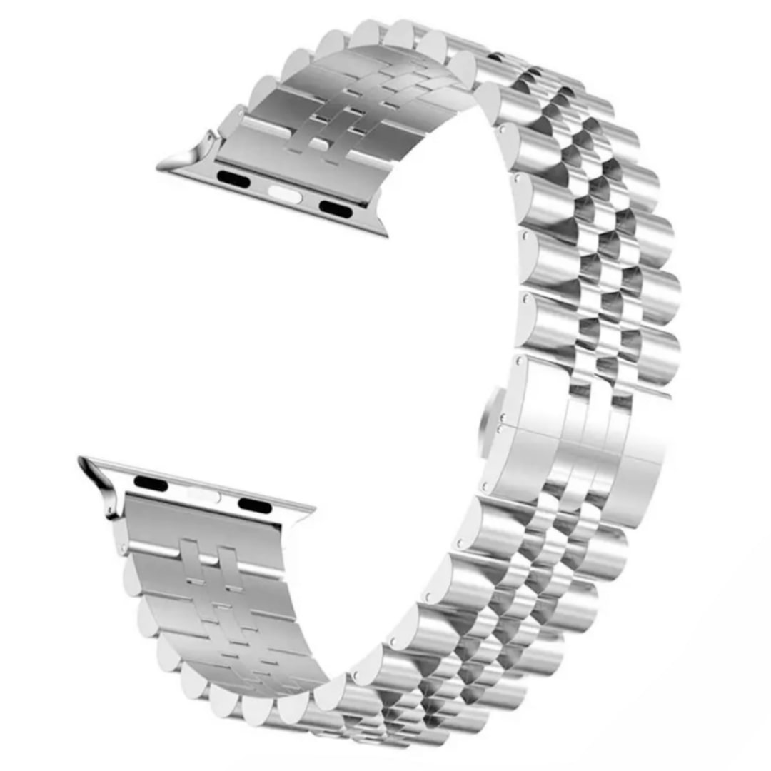 pulsos lux en acero para apple watch silver