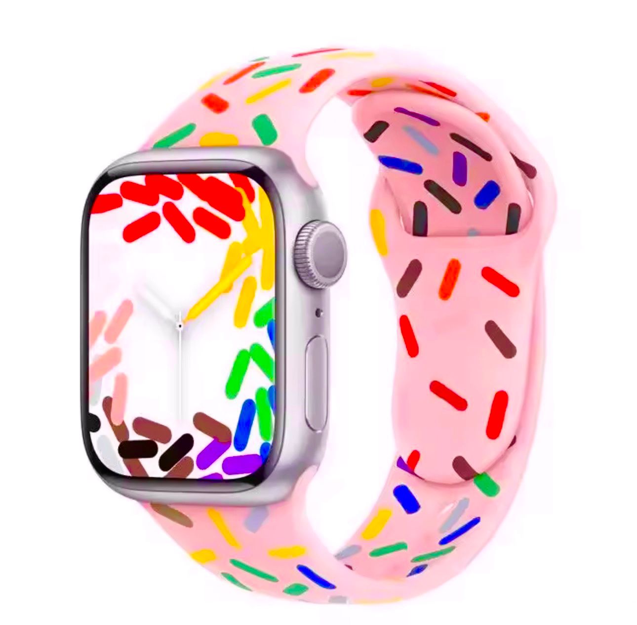 Pulsos Confetti Para Apple Watch Todas Las Series — Tamaño: 44/45/46/49mm, Color: Strawberry