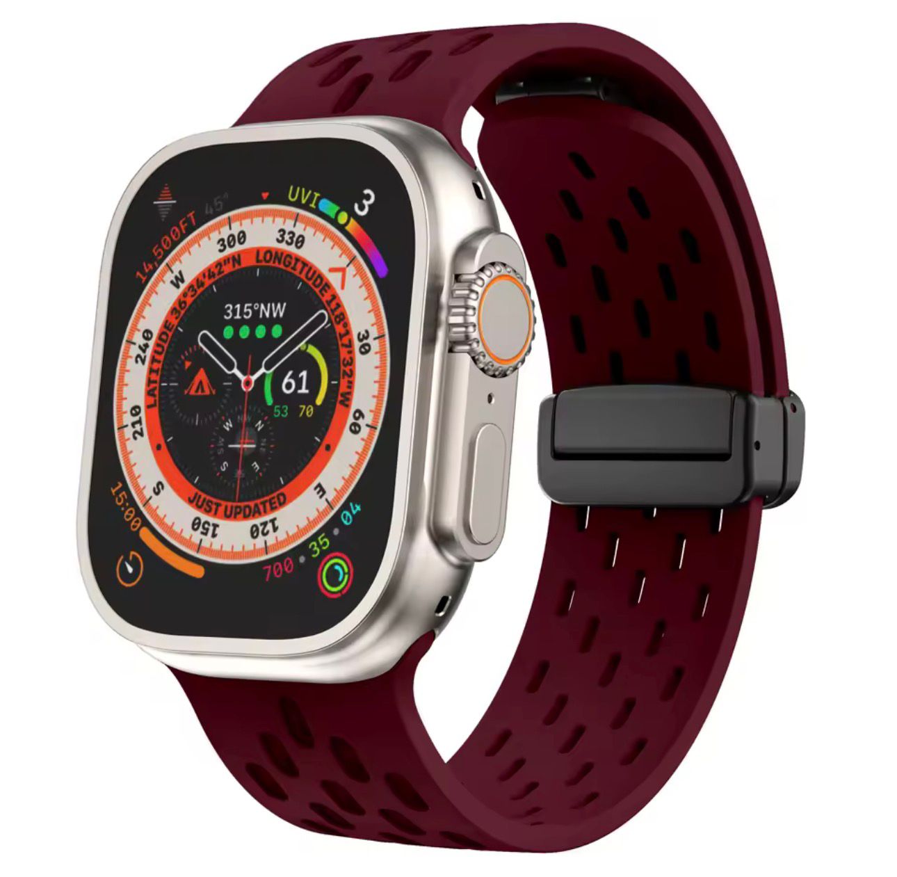 Pulsos Carrera Sports Para Apple Watch Todas Las Series — Tamaño: 38/40/41/42mm, Color: Wine Red